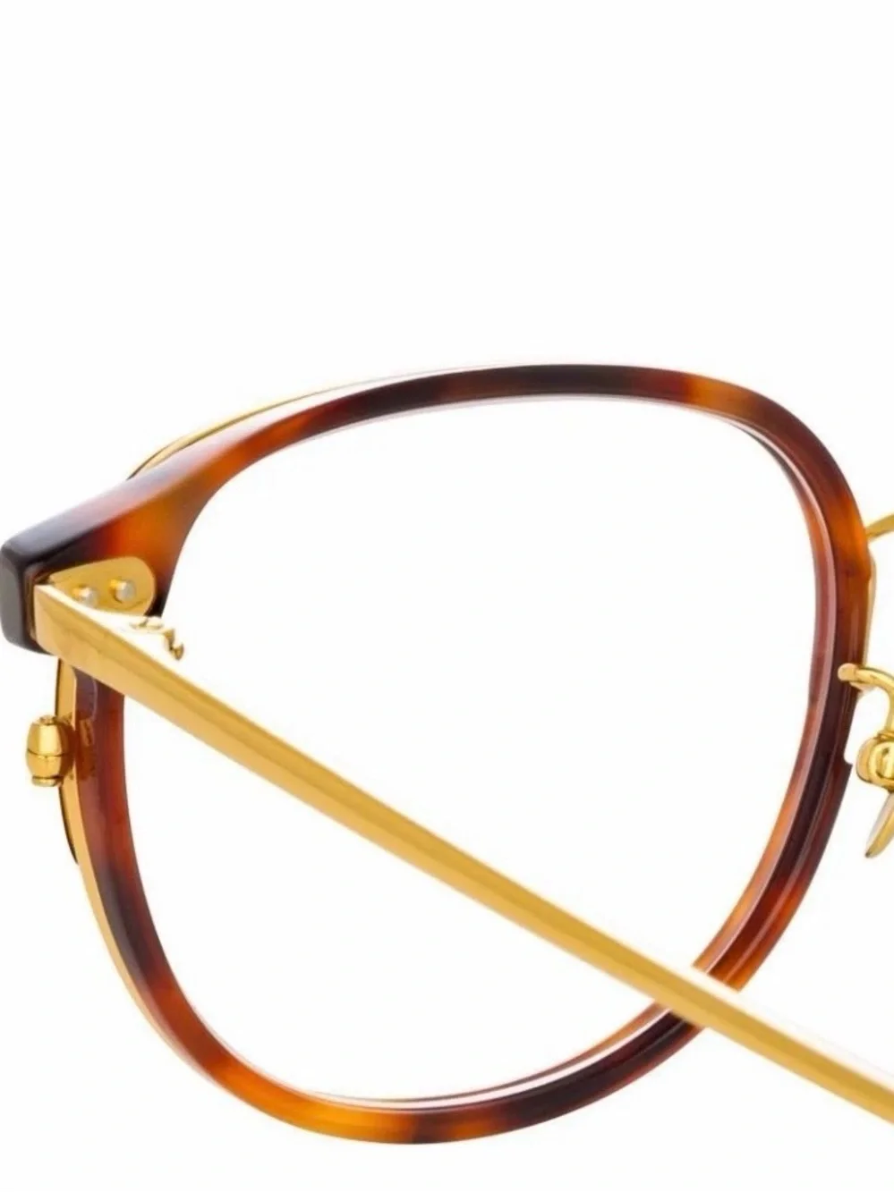 Linda Farrow LFL814 Yanis Tortoise Yellow Gold Optical Glasses Frames NWOT